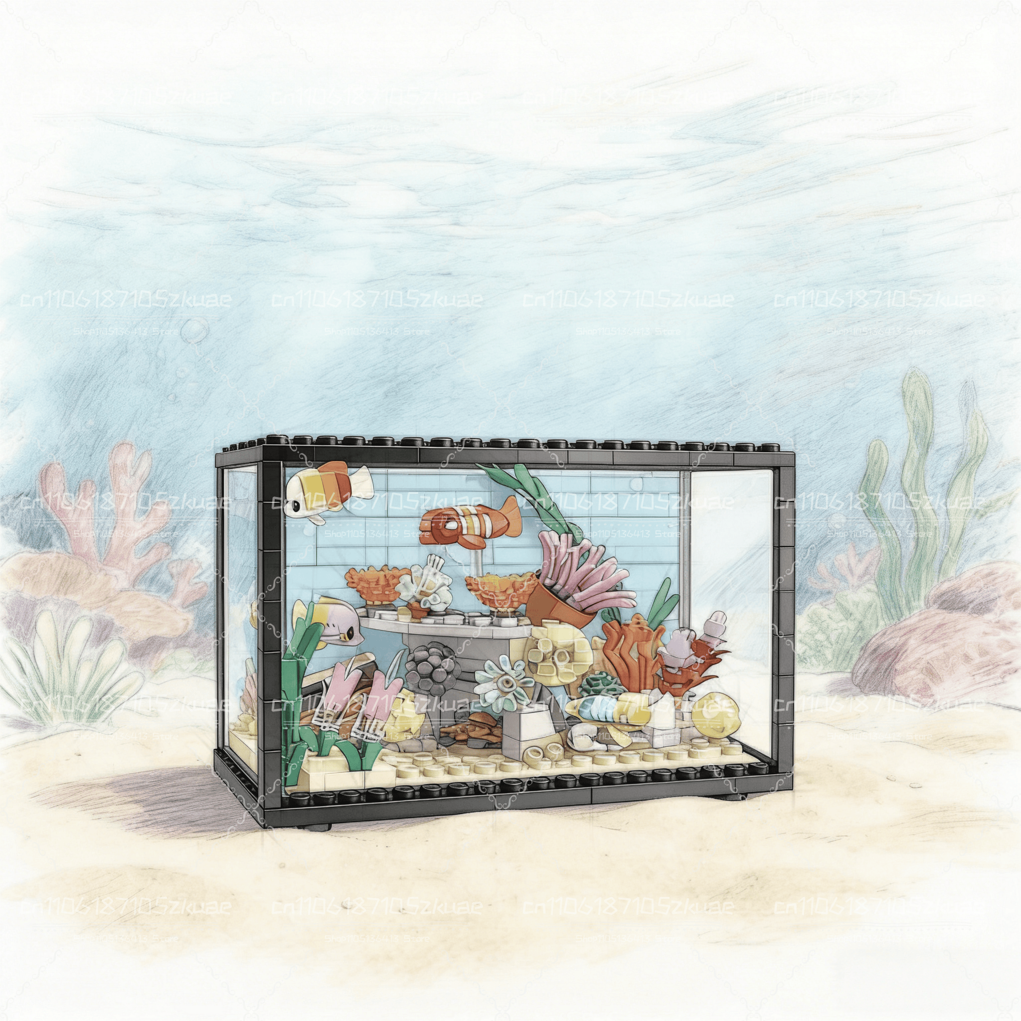 Marine Life Aquariums - Idea Fish Tank Building Block Tropical