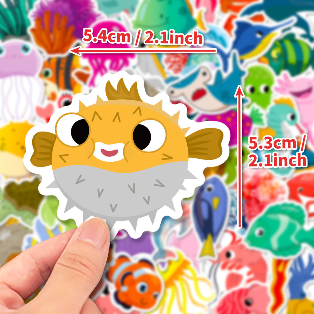 50Pcs Marine Life Stickers - C - Marine Life Aquariums reseña y precio