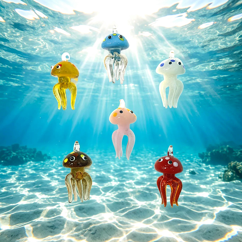 Colorful Mini Jellyfish Glass  - Marine Life Aquariums reseña y precio