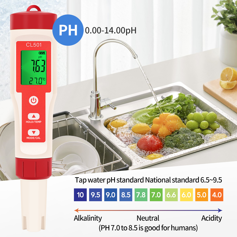 PH/CL2/H2/ORP/Temperature Mete - Marine Aquarium Water Analyzer reseña y precio