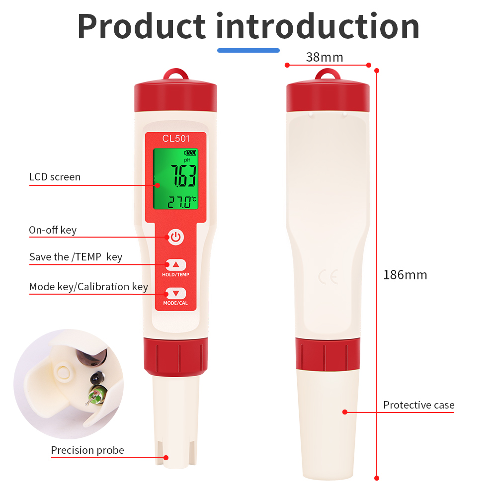 PH/CL2/H2/ORP/Temperature Mete - Marine Aquarium Water Analyzer reseña y precio