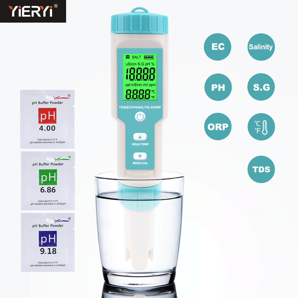 New 7 in 1 PH/TDS/EC/ORP/Salin - Marine Aquarium Water Analyzer reseña y precio