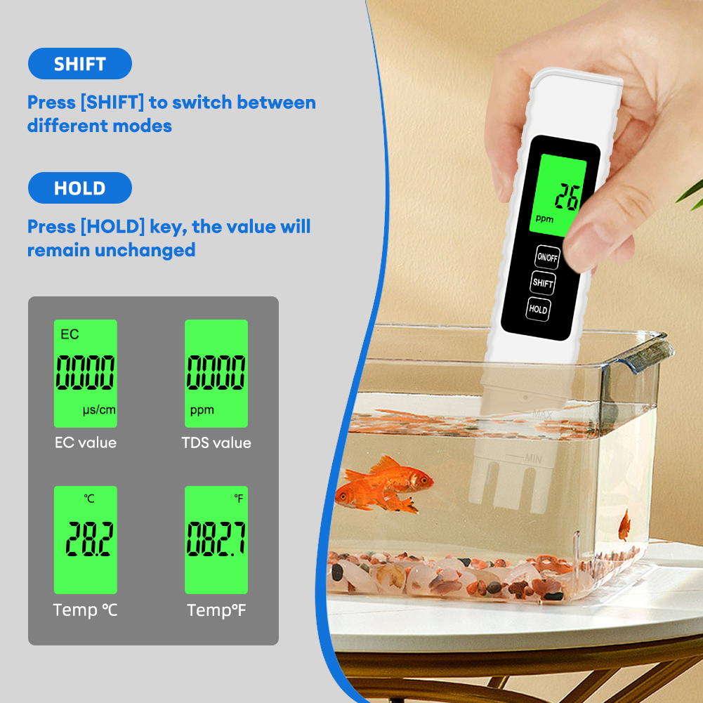 EC TDS Meter With Backlight Wa - Marine Aquarium Water Analyzer reseña y precio