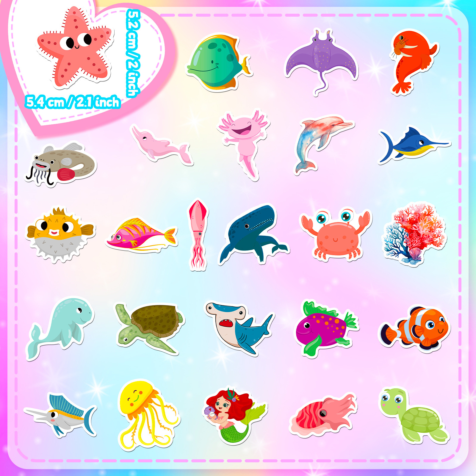 50Pcs Marine Life Stickers Aqu - Marine Life Aquariums reseña y precio