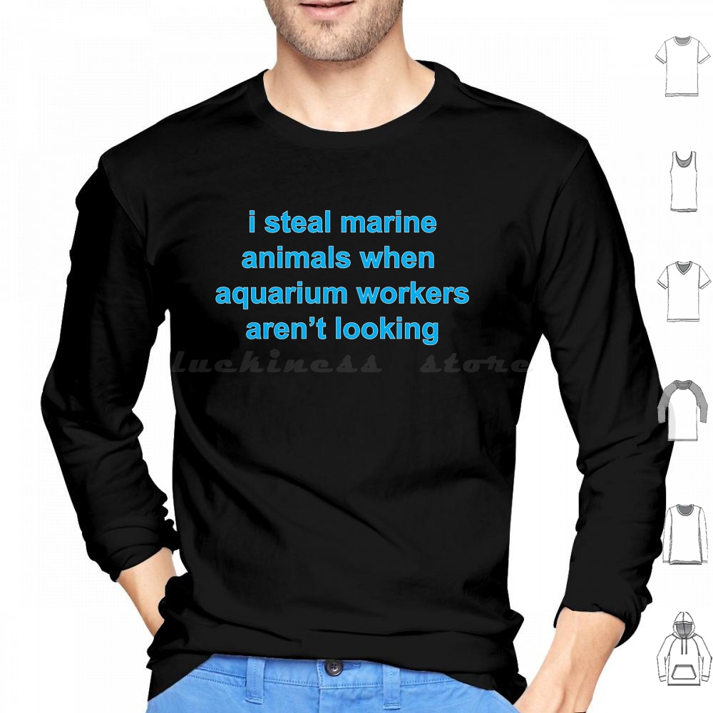 Fishy Shirt Hoodie Cotton Long - Marine Life Aquariums reseña y precio
