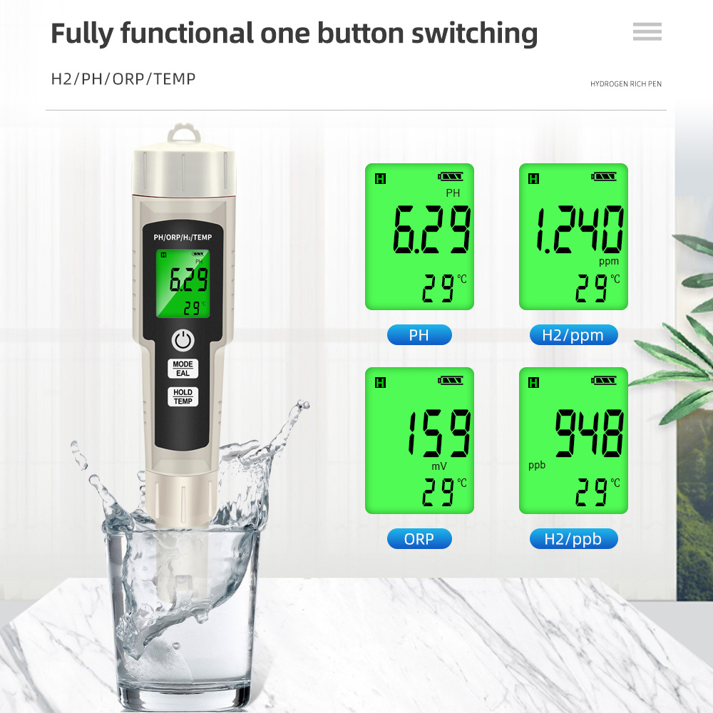 4 in 1 Aquarium PH Meter ORP H - Marine Aquarium Water Analyzer reseña y precio